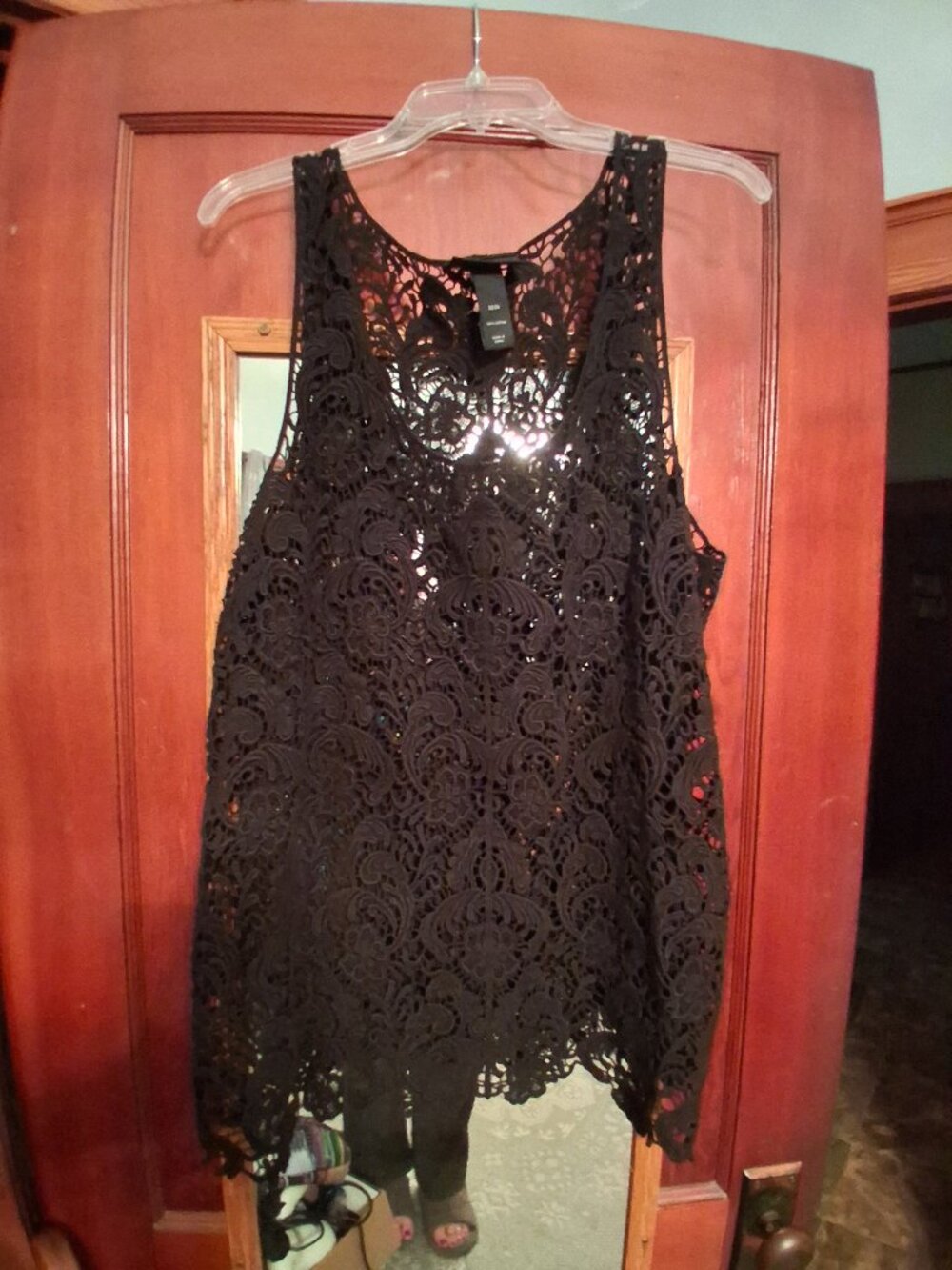 Black Crotchet Lace Tank